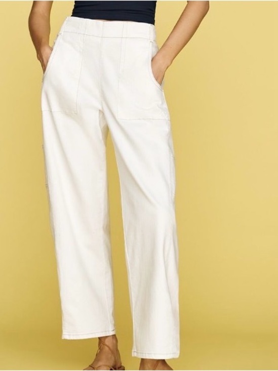 Anthropologie Pants - Anthropologie Ivory Wide-Leg Utility Pants
